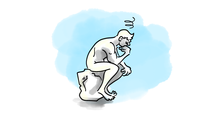 illustration of the thinker statue