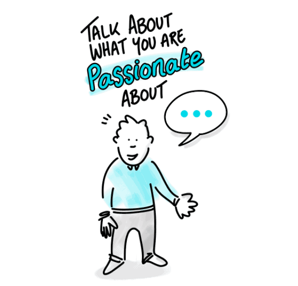 Talk about what you are passionate about in Leadership illustration